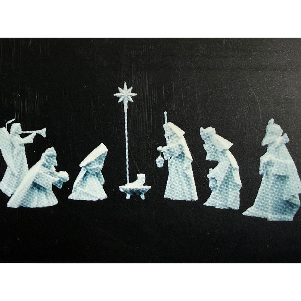 180° Porcelain Origami Nativity Set 9 pc White Modern Open Box Christmas New